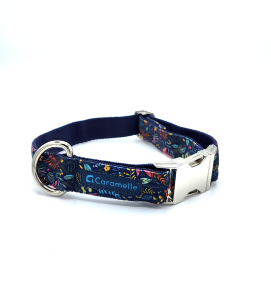 Collier toile Flowerette marine