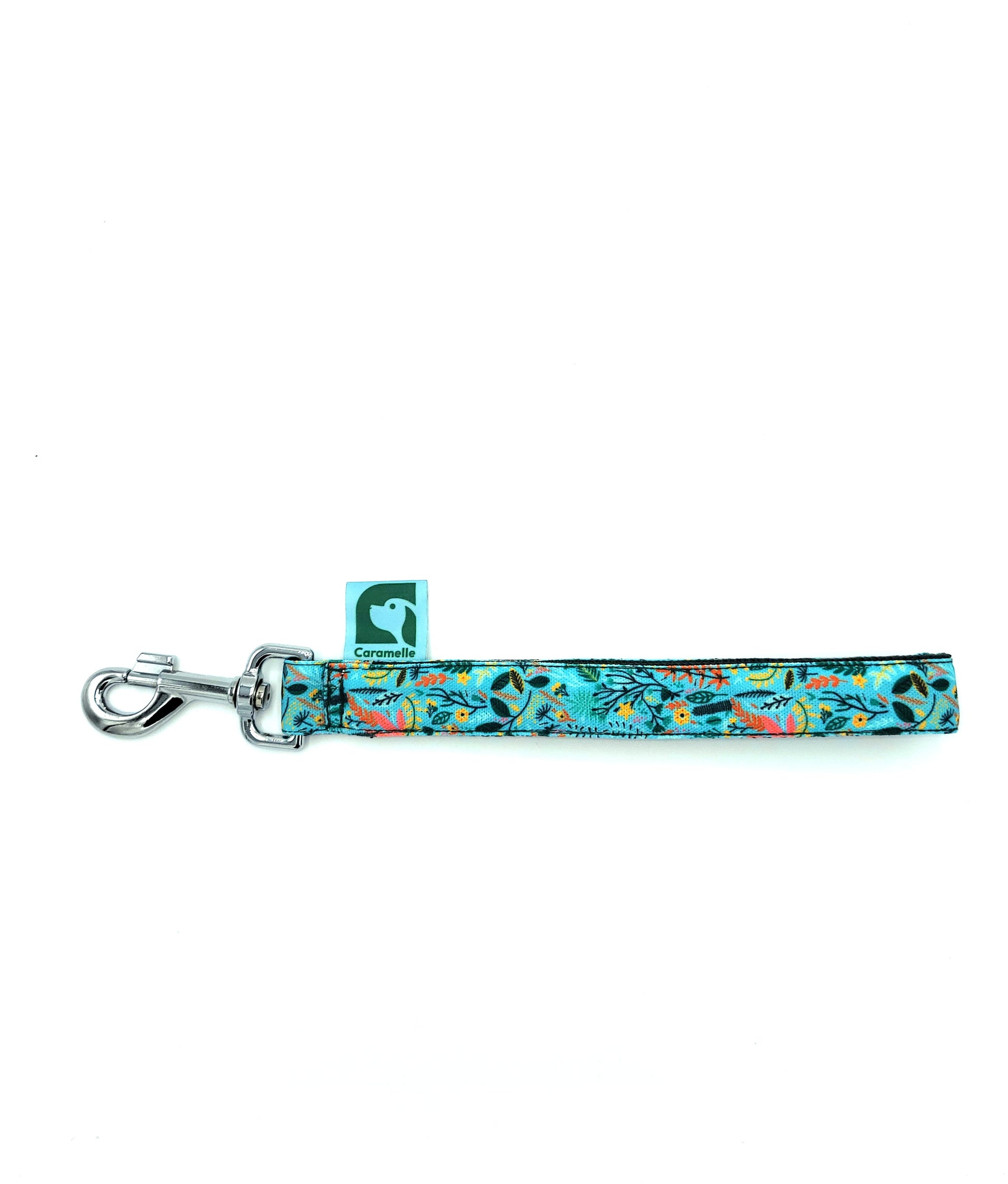 Anse stylé pour petit et grand chien vert, turquoise et rose de french caramelle collection flowerette menthe