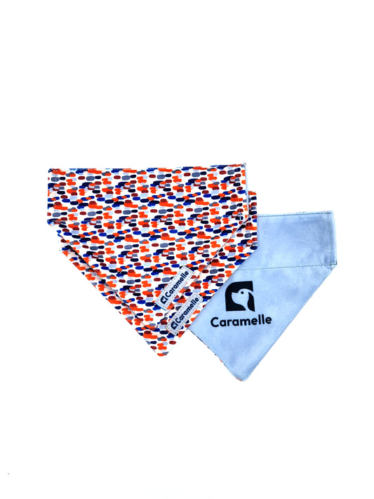 Bandana stylé pour petit et grand chien bleu, blanc et rouge made in france de french caramelle collection tacheté France
