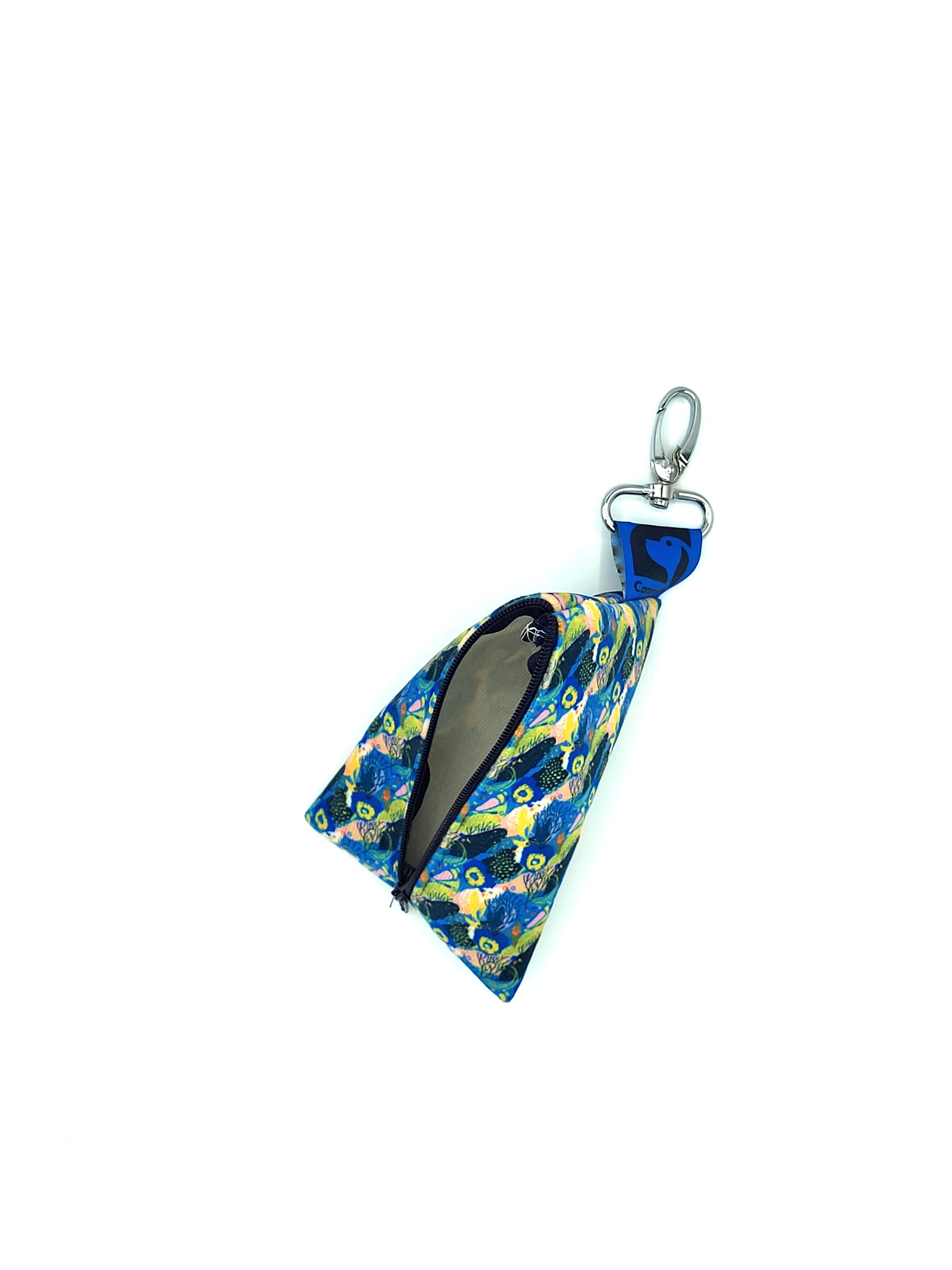 Berlingot stylé pour petit et grand chien bleu, vert et jaune de french caramelle collection coeur bleu