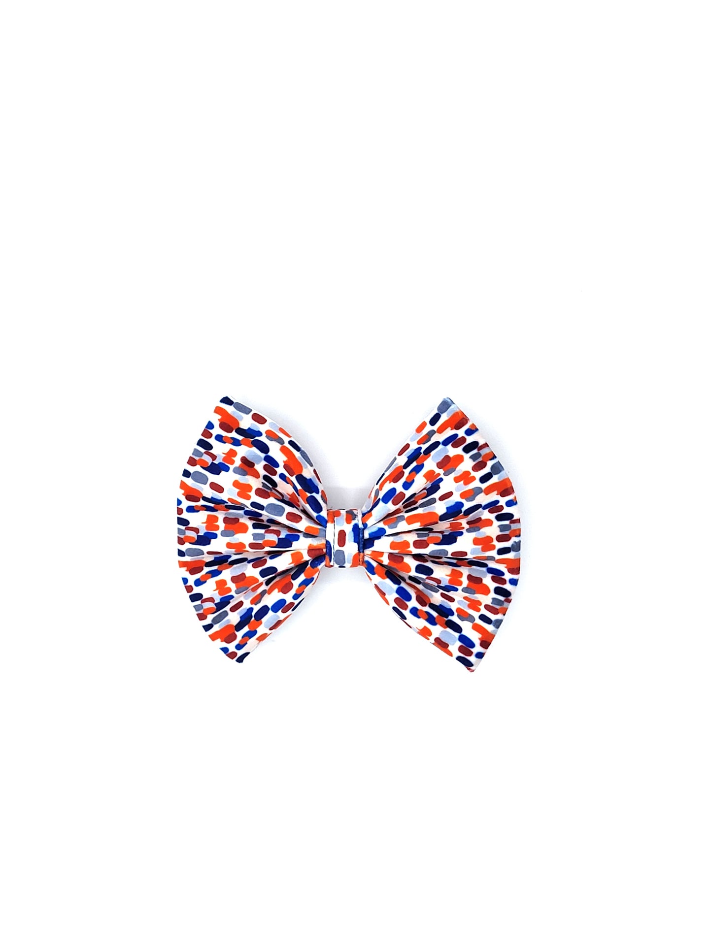 Noeud papillon stylé pour petit et grand chien bleu, blanc et rouge made in france de french caramelle collection tacheté france