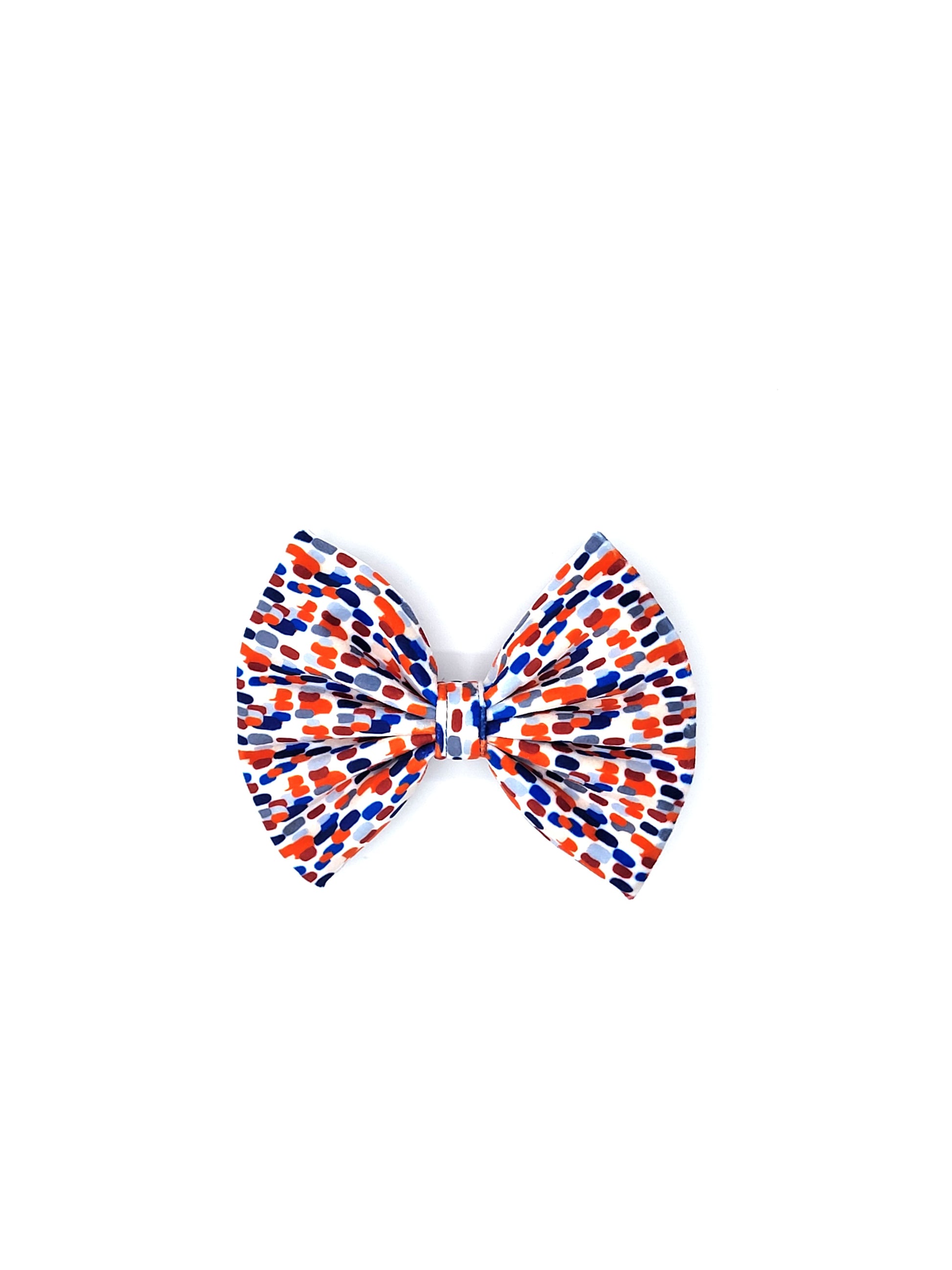 Noeud papillon stylé pour petit et grand chien bleu, blanc et rouge made in france de french caramelle collection tacheté france