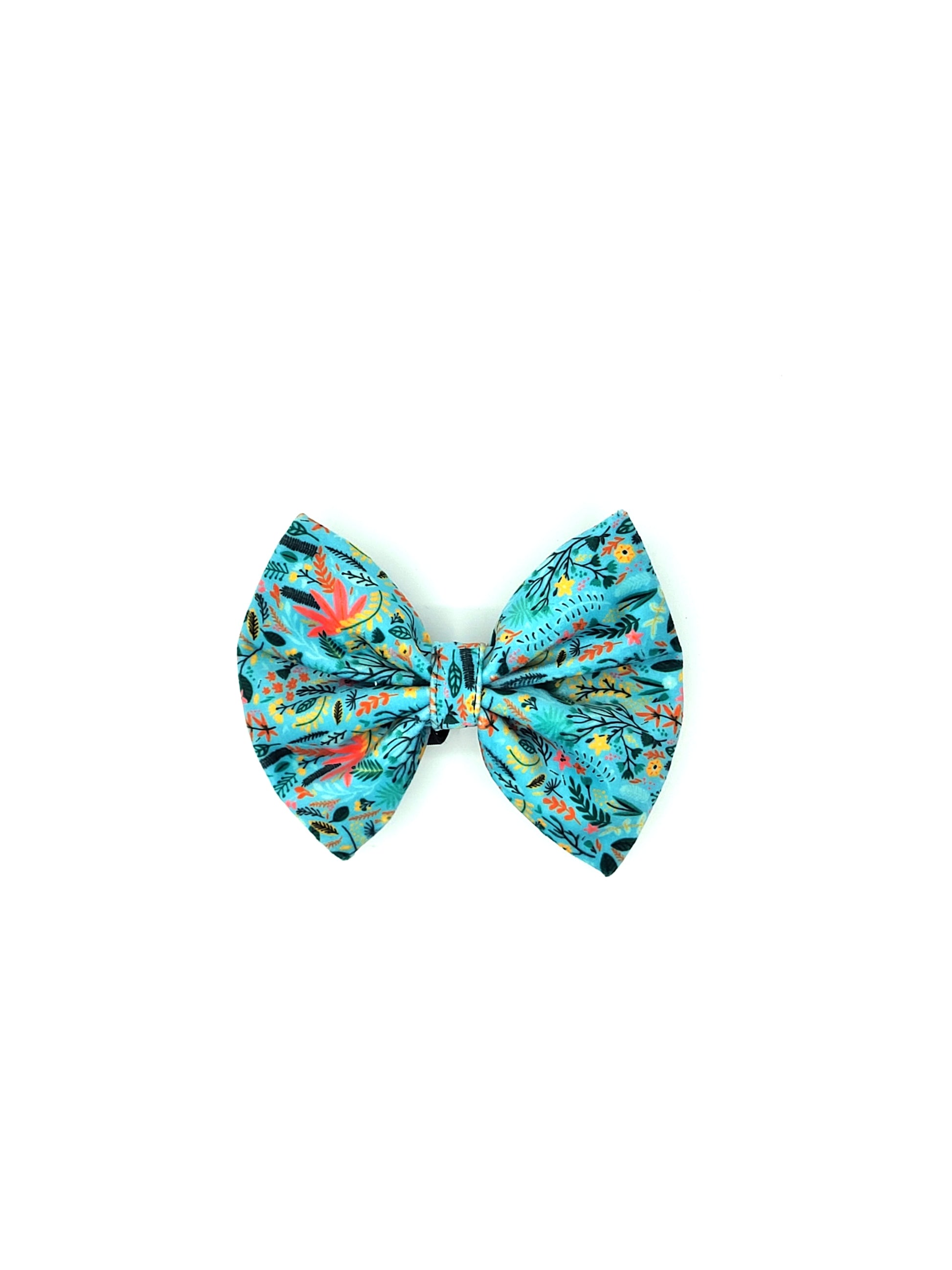 Noeud papillon stylé pour petit et grand chien bleu turquoise, vert et rose  de french caramelle collection flowerette menthe