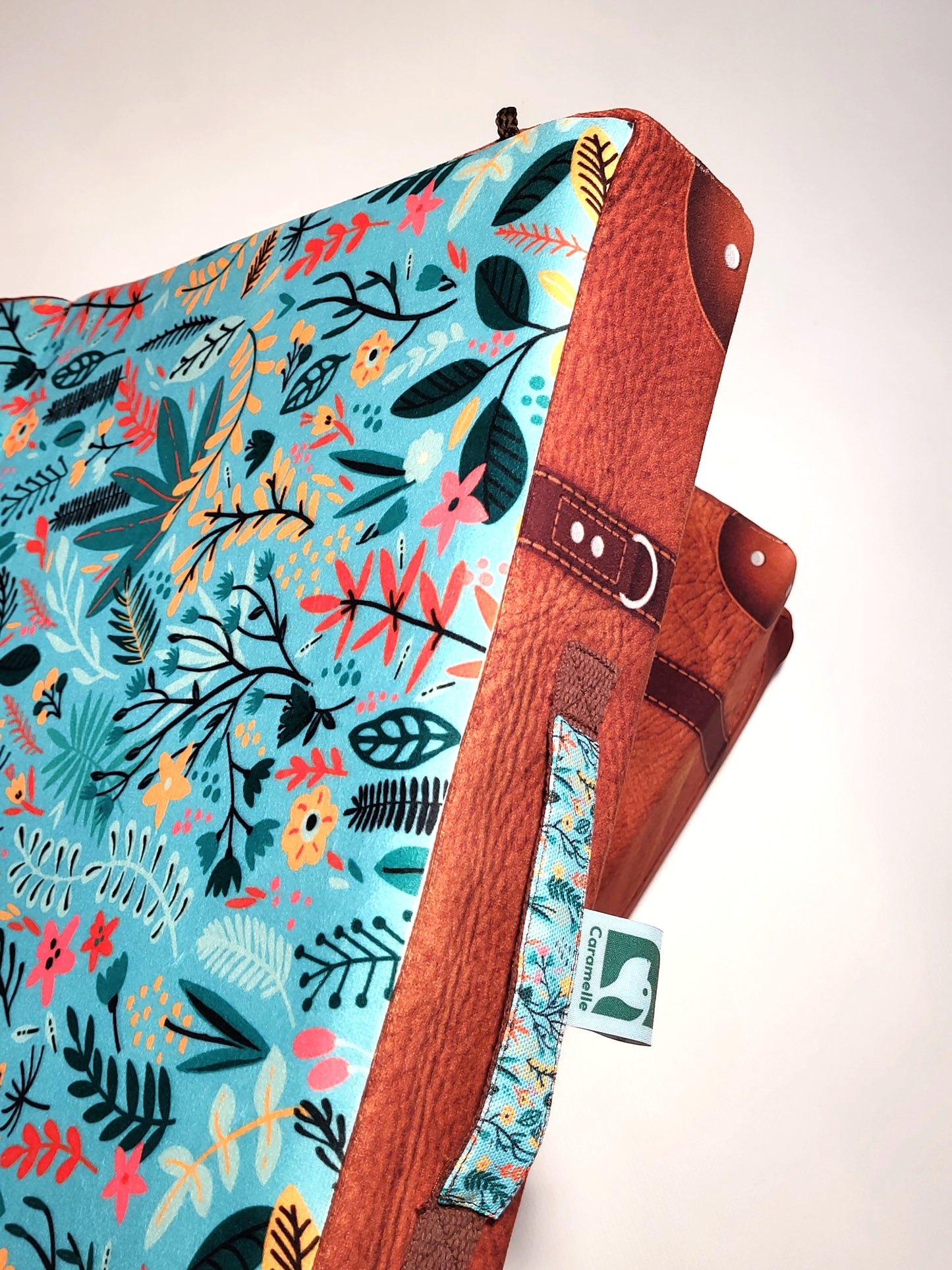 Panier valise stylé pour petit et grand chiens bleu turquoise, vert et rose de french caramelle collection flowerette menthe