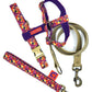 Anse stylé pour petit et grand chien orange, violet et beige french caramelle collection verdoyant-violet