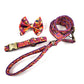 Collier, laisse et noeud papillon stylé pour petit et grand chien orange, violet et jaune de french caramelle collection verdoyant-violet