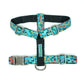 Harnais stylé pour petit et grand chien réglable bleu turqoise, vert et rose de french caramelle collection flowerette menthe