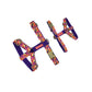 Harnais stylé pour petit et grand chien réglable orange, violet et jaune de french caramelle collection verdoyant-violet