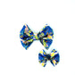 Noeud papillon stylé pour petit et grand chien bleu, vert et jaune de french caramelle collection coeur bleu